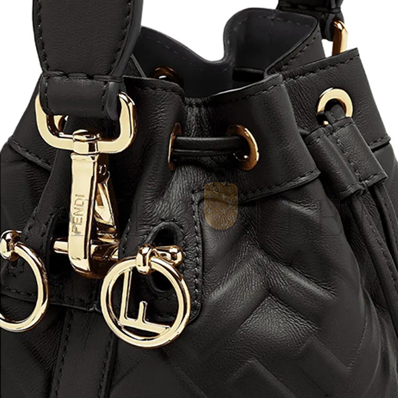 FENDI MON TRESOR LEATHER BLACK 8BS093ANWTF0KUR (18*14*12cm)